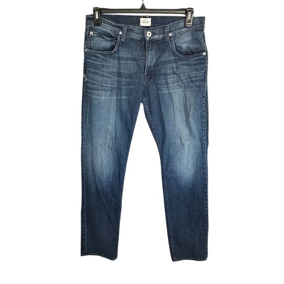 Hudson Men's Blake Slim Straight Jeans Blue Size 33 Dark Wash Denim